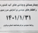 وبینار مسائل و چالش های آب کشور در راهکارهای مبتنی بر آمایش سرزمین، سالن جلسات مرکز بهداشت استان مرکزی،  ۳۱ فروردین ماه